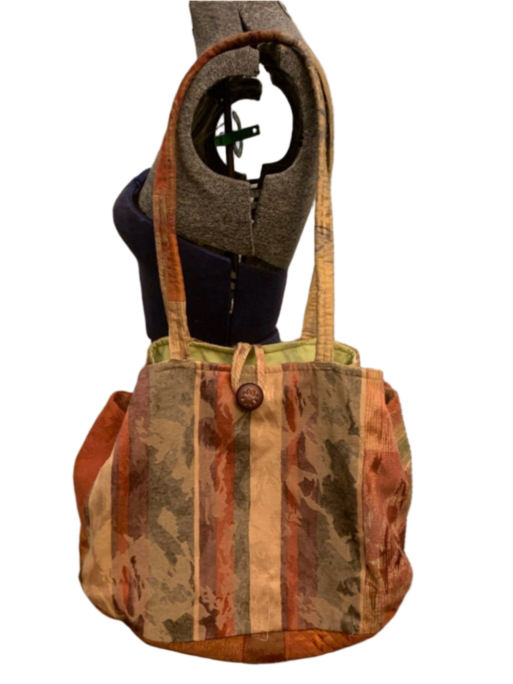 Women's Unbranded Tote Bag One Size Brown Orange Patchwork